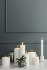 Broste Rustic Pillar Candle 10x11cm Pure White
