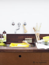 Iris Hantverk Birch Wood Dish Brush Black Horsehair Bristle