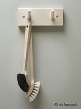 Iris Hantverk birch wood dish brush black bristles hanging on peg