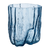 Kosta Boda Circular Glass Crackle Vase Large Blue