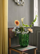 Kosta Boda Crackle Vase Large Dark Green 27cm