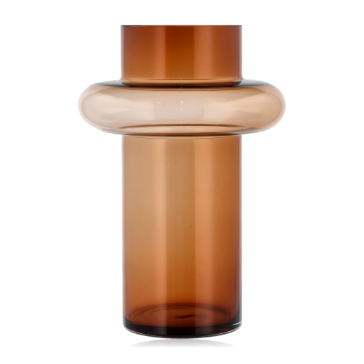 Lyngby Glass Vase Tube 30cm Amber