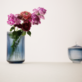 Lyngby Mouth Blown Glass Vase Midnight Blue 15cm