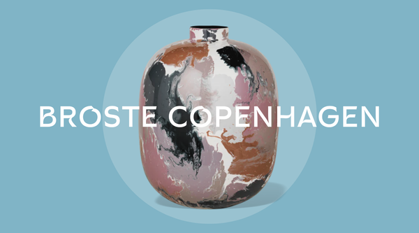 Broste Copenhagen hand-finished marbled vase in warm earthy tones - contemporary Nordic home decor from The Scandinavian Shop