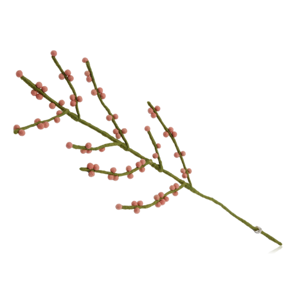Gry & Sif Felt Branch With Rose Pink Berries