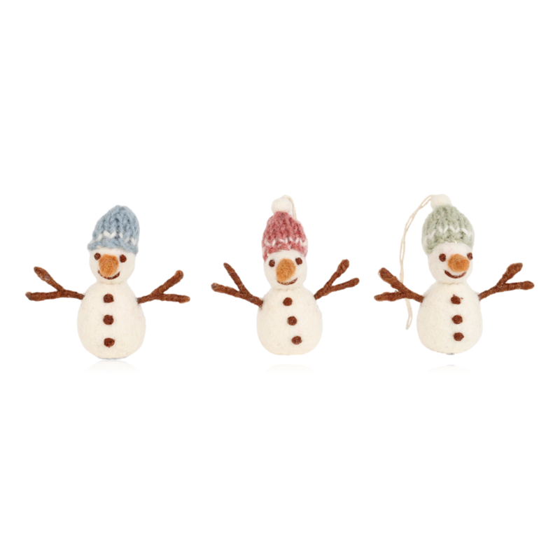 Gry & Sif Felt Snowman Set of 3