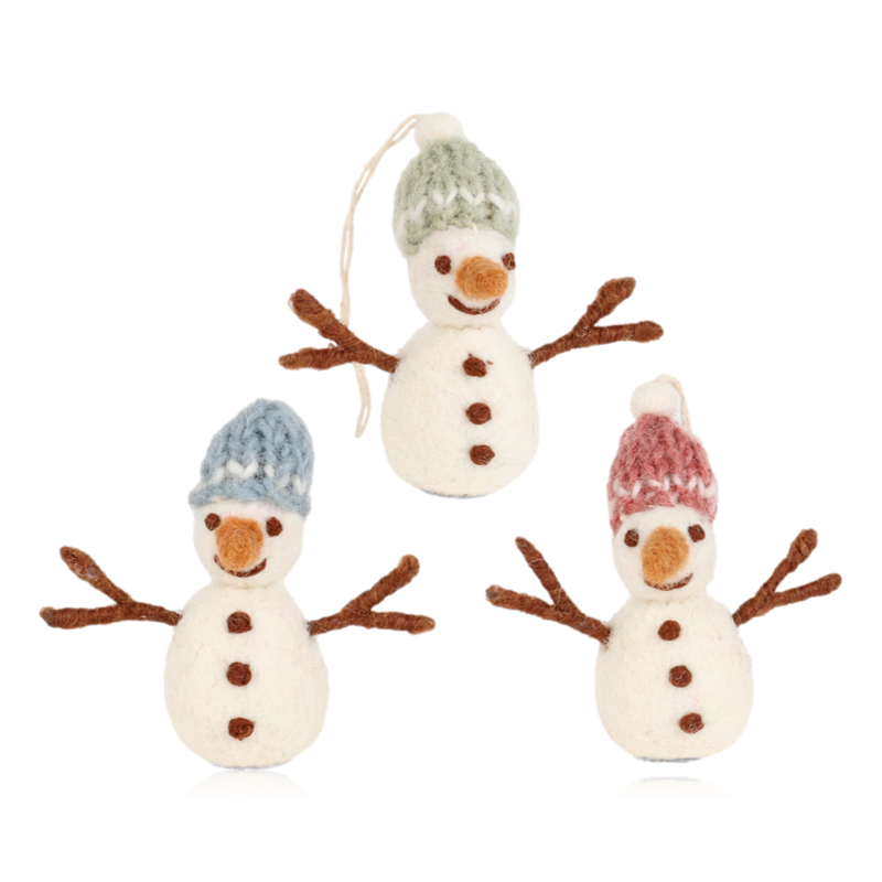 Gry & Sif Felt Snowman Set of 3