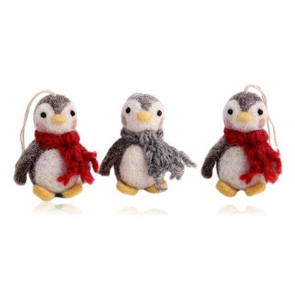 Gry & Sif Set of 3 Felt Baby Penguin Decorations