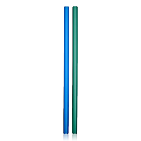 Kosta Boda Sipsavor Glass Straws 2 Pack Blue & Green