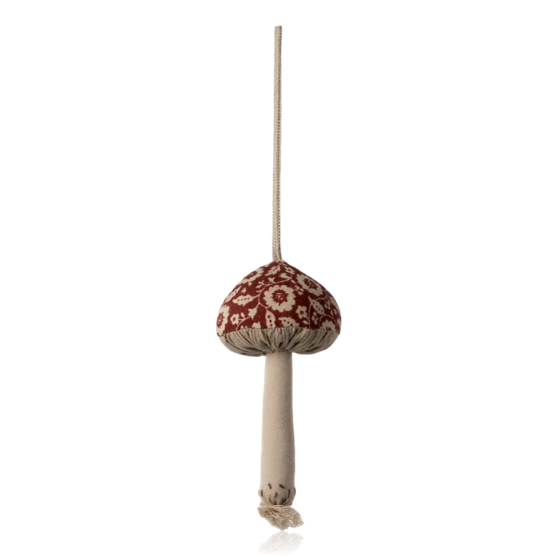 Maileg Mushroom Ornament Winter Flower Red