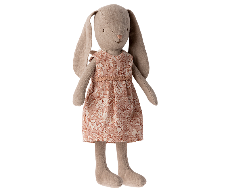 Maileg Classic Rabbit With Pink Floral Dress Size 1