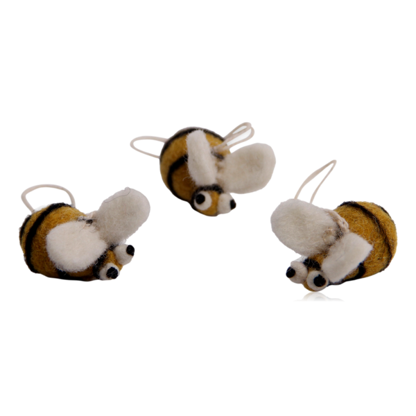 Gry & Sif Hanging Felt Bees Set of 3