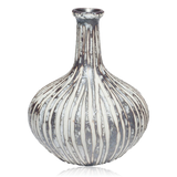 Lindform ceramic Athen vase with stone striped pattern on a white background
