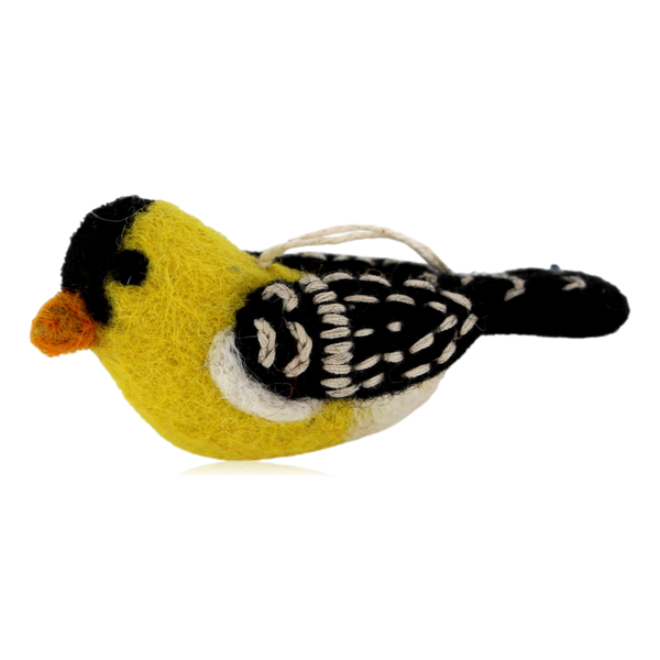 Gry & Sif Hanging Felt Bird Goldfinch