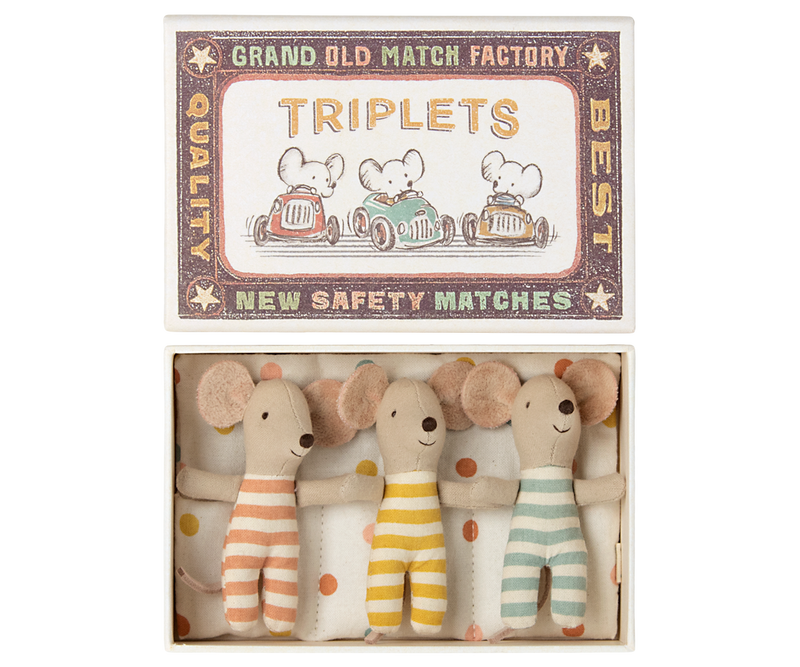 Maileg Baby Mice Triplets In Matchbox