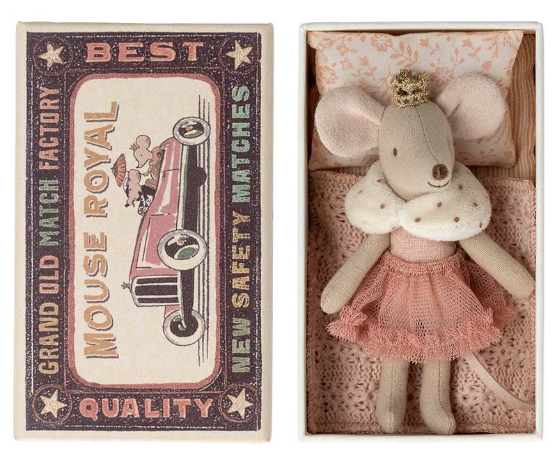 Maileg Princess Mouse Little Sister In Matchbox