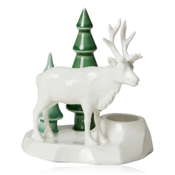 Dottir Nordic Design Winter Stories Reindeer in Forest Candle Holder