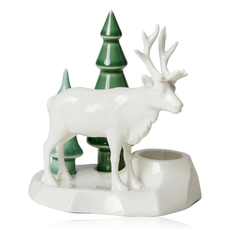 Dottir Nordic Design Winter Stories Reindeer in Forest Candle Holder