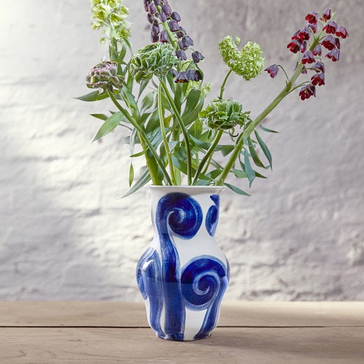 Kähler Ceramic Tulle Vase 22.5cm Blue