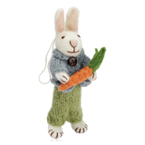 Gry & Sif Felt White Bunny With Carrot