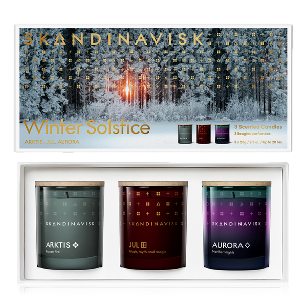 Skandinavisk Winter Solstice Mini Candle Giftset (Arktis, Jul, Aurora)   3 x 65g Candles