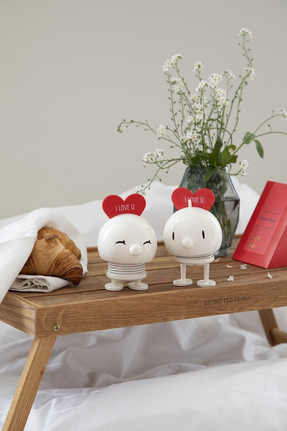 Hoptimist Love Bimble Moyen Blanc - Figurine Optimiste Avec Cœur Amovible