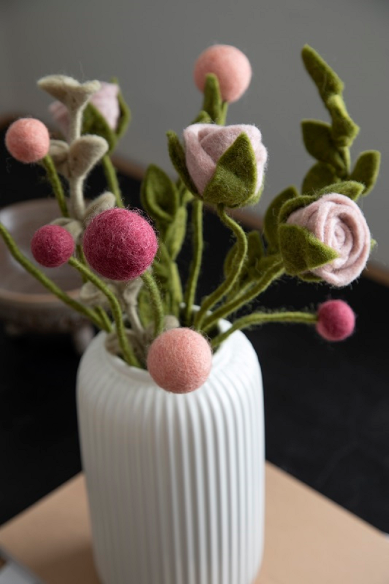 Gry & Sif Felt Flower Ball Ø7cm Dusty Pink
