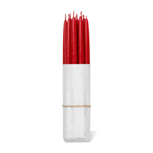 Broste Set of 10 Hand Dipped Tapers 12mm Red