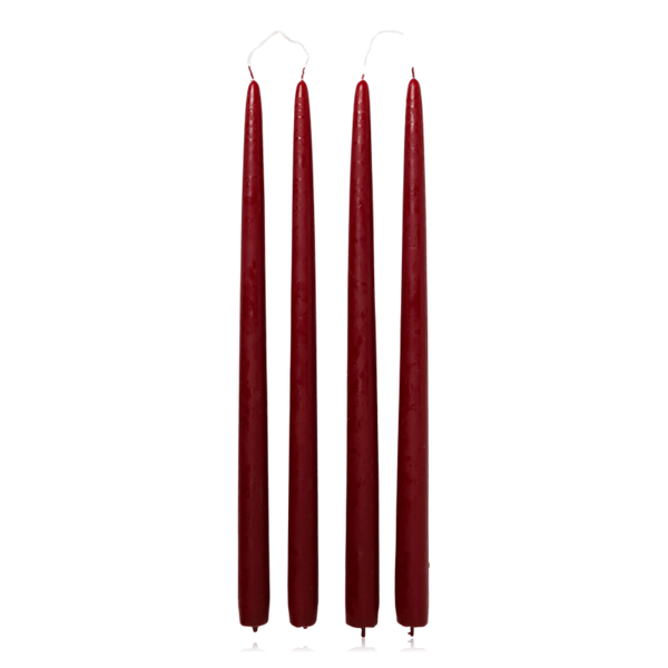 Broste Tapered Candles Dark Red Set of 4