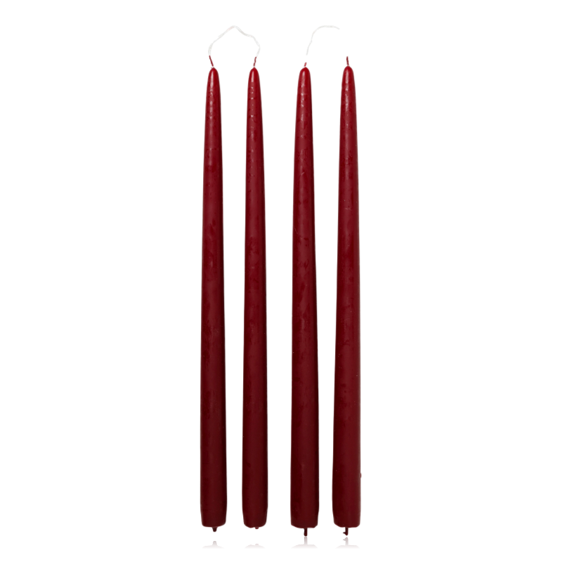 Broste Tapered Candles Dark Red Set of 4