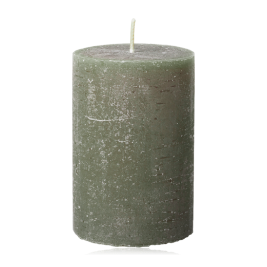 Broste Rustic Pillar Candle 7 x 10cm Nordic Green