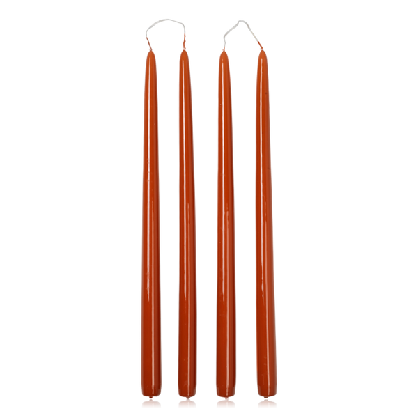 Broste Glossy Tapered Candles Burnt Orange Set of 4