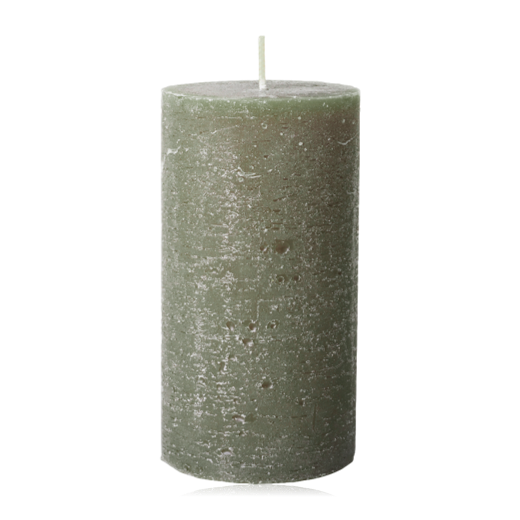 Broste Rustic Pillar Candle 7 x 13.5 Nordic Green