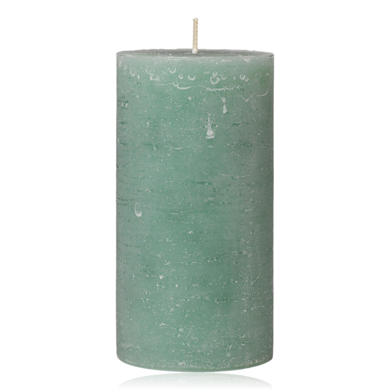 Broste Rustic Pillar Candle 7x13.5 Sea Green