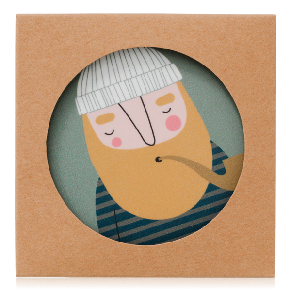 Spira of Sweden Set of 4 Birch Wood Coasters Astrid, Bia, Ebbot & Max