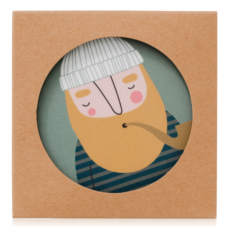 Spira of Sweden Set of 4 Birch Wood Coasters Astrid, Bia, Ebbot & Max