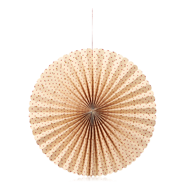 Broste Stella Rosette Hanging Paper Decoration Natural & Dark Red Medium