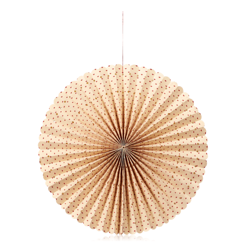 Broste Stella Rosette Hanging Paper Decoration Natural & Dark Red Medium