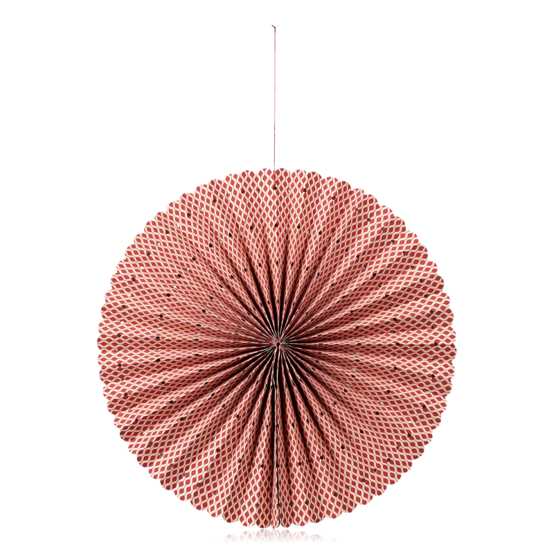 Broste Stella Rosette Hanging Paper Decoration Dark Red & Natural Medium