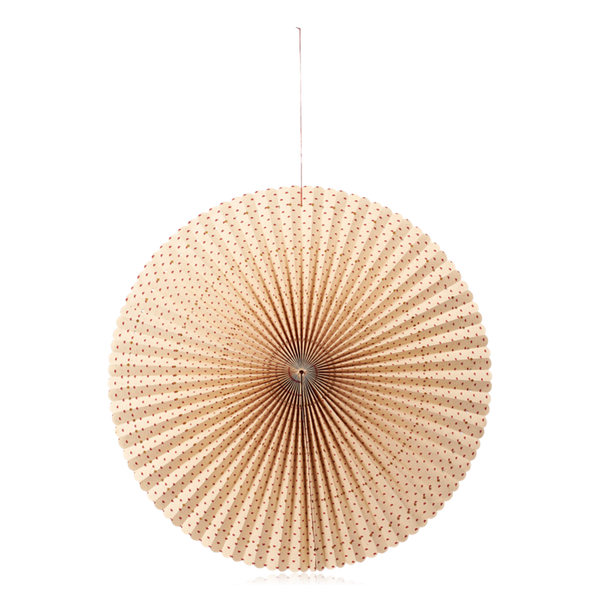 Broste Stella Rosette Hanging Paper Decoration Natural & Dark Red Large