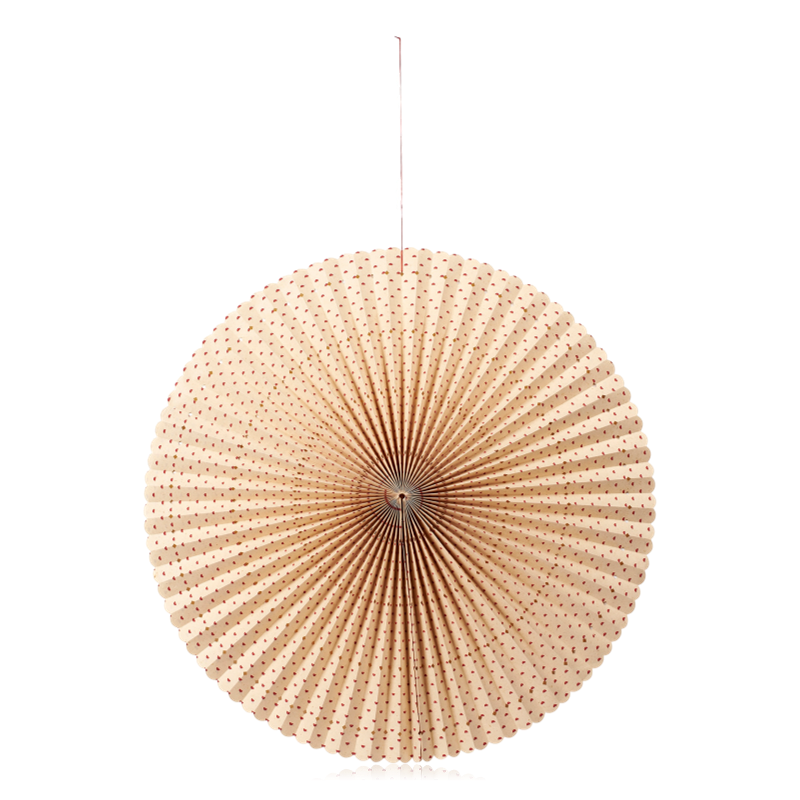 Broste Stella Rosette Hanging Paper Decoration Natural & Dark Red Large