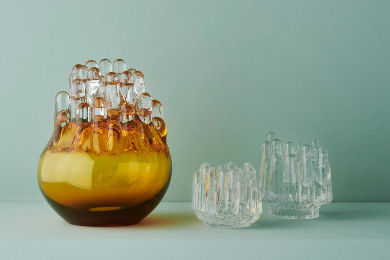 Kosta Boda Polar Votive Large Amber
