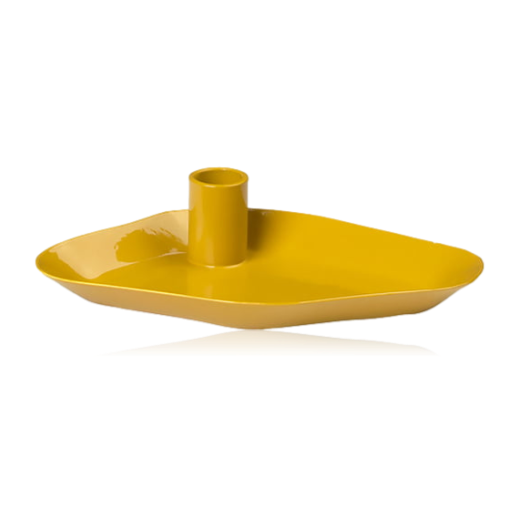 Broste Mie Metal Candle Holder Yellow