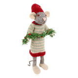 Gry & Sif Grey Mouse With Garland Large