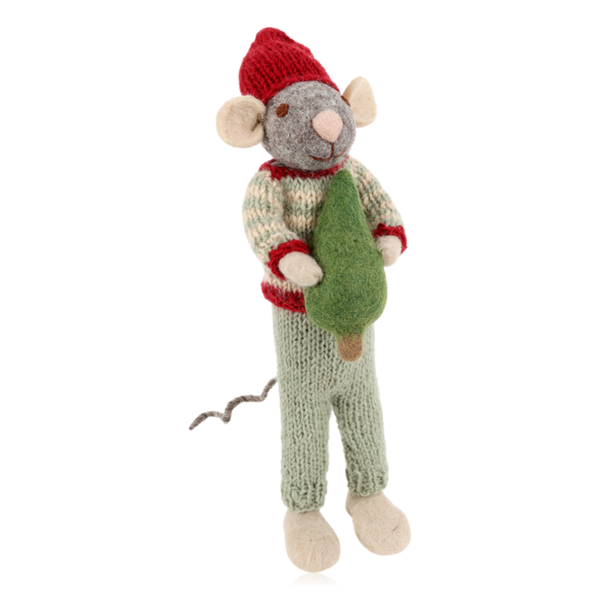 Gry & Sif Grey Mouse With Tree Large