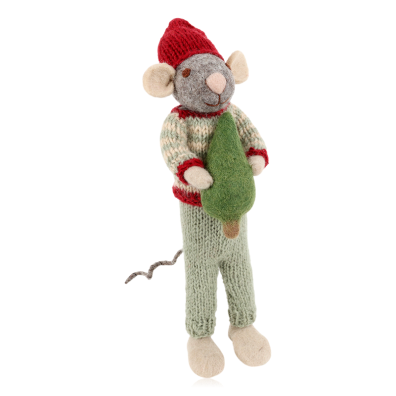 Gry & Sif Grey Mouse With Tree Large