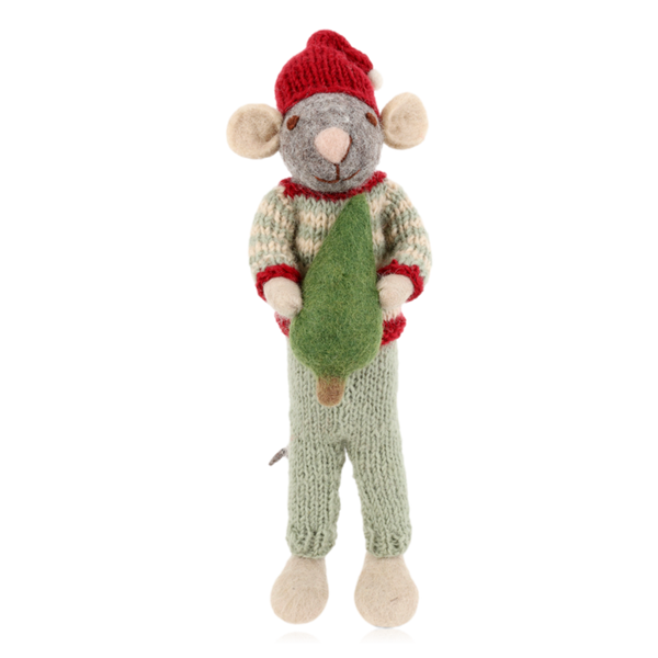 Gry & Sif Grey Mouse With Tree Large