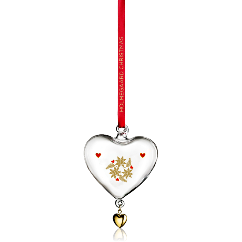 Holmegaard Clear Glass Annual Christmas Heart Decoration 2024