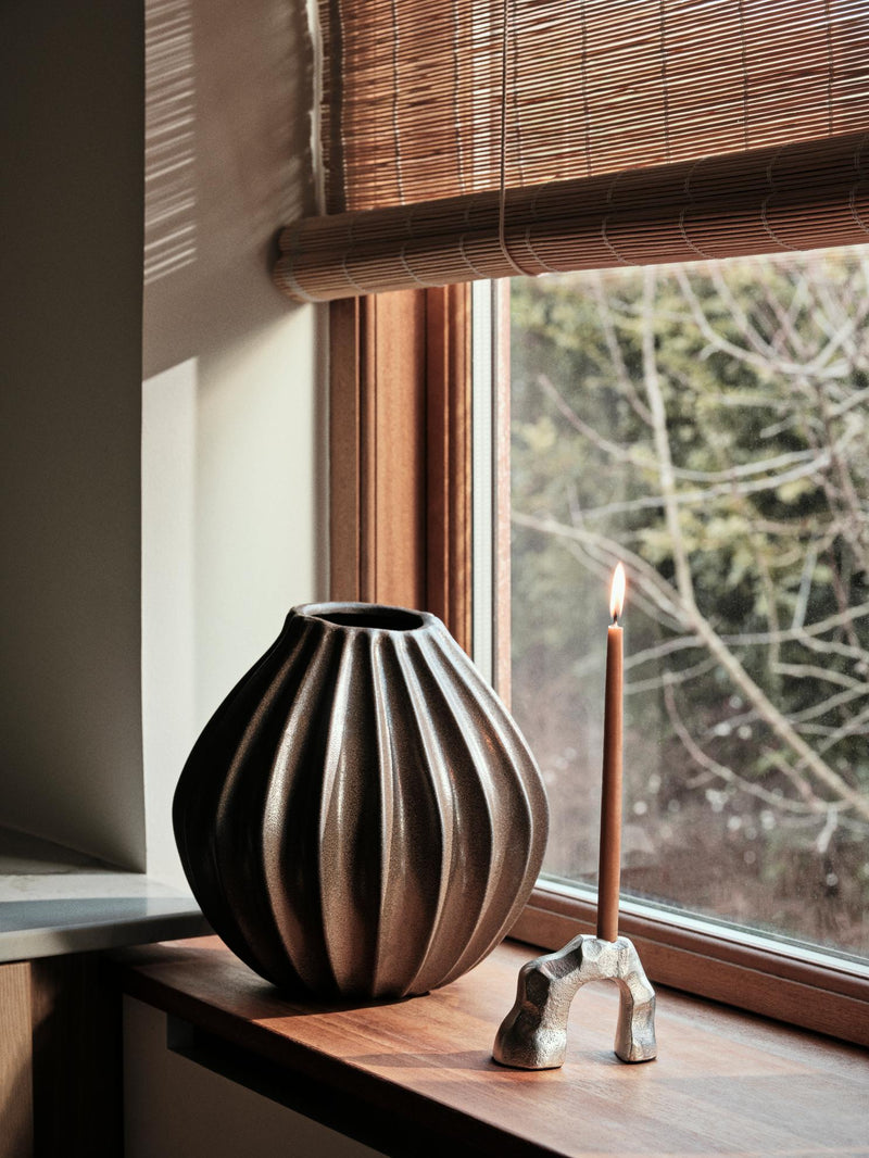 Broste Ceramic Wide Vase Smoke Grey Large