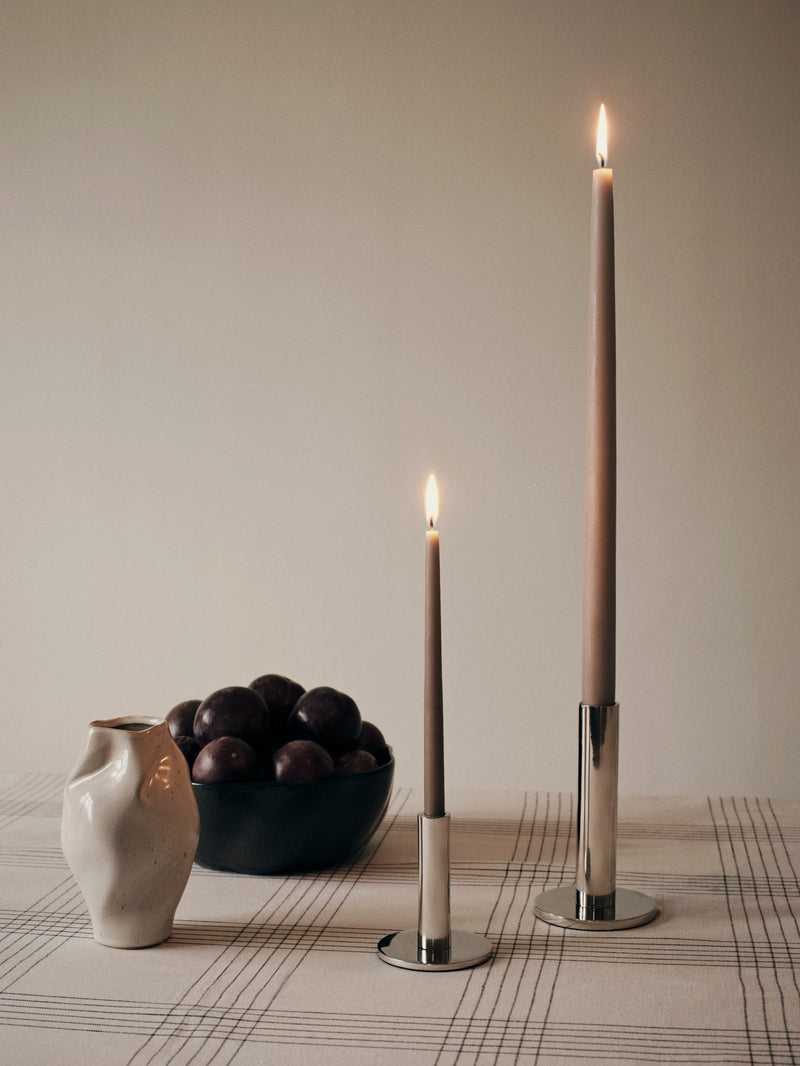 Broste Maro Silver Finish Candle Holder Large